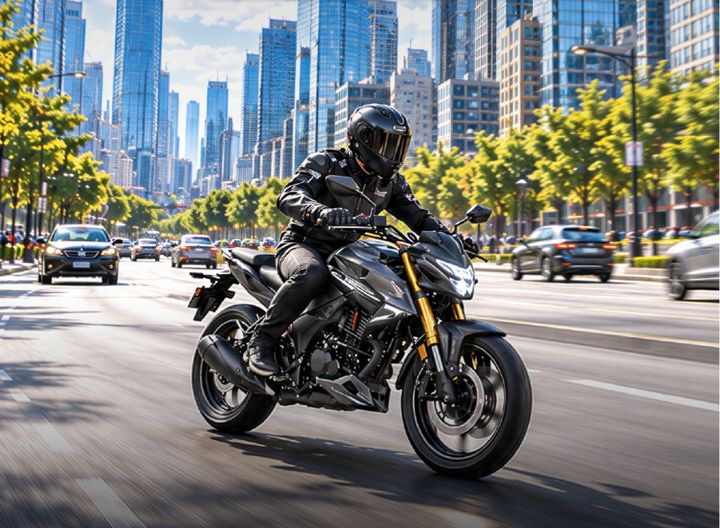 Moto Honda en una avenida